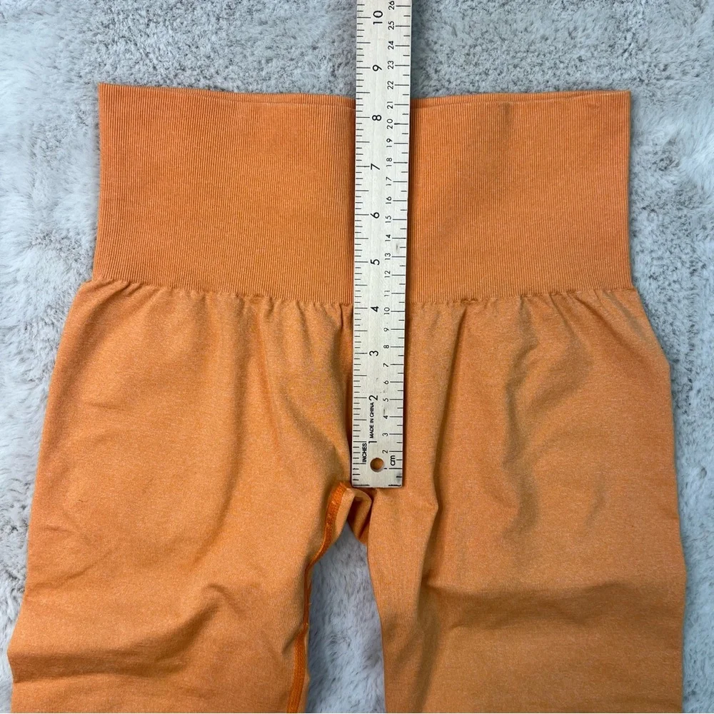 NVGTN Sunset Orange Seamless Leggings Size Medium High Rise Sculpted Contour - Picture 5 of 9